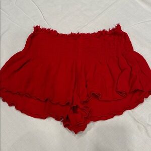 🍒Free People Vibrant Red Textured Shorts xs🍒